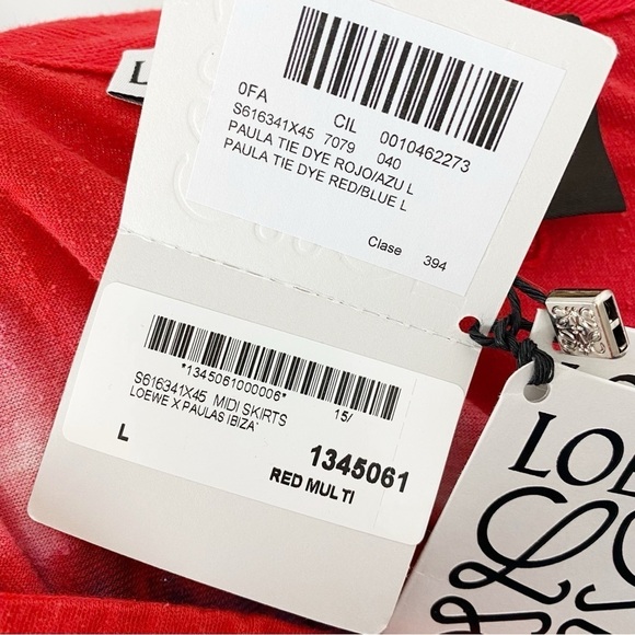 Loewe x Paula’s Ibiza Tie Dye Wrap Skirt Red Blue - Picture 8 of 10